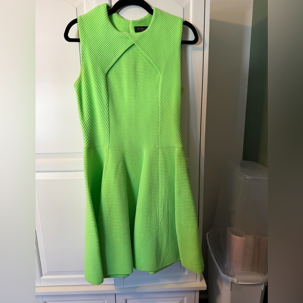 Ted Baker Lime Ribbed Dress